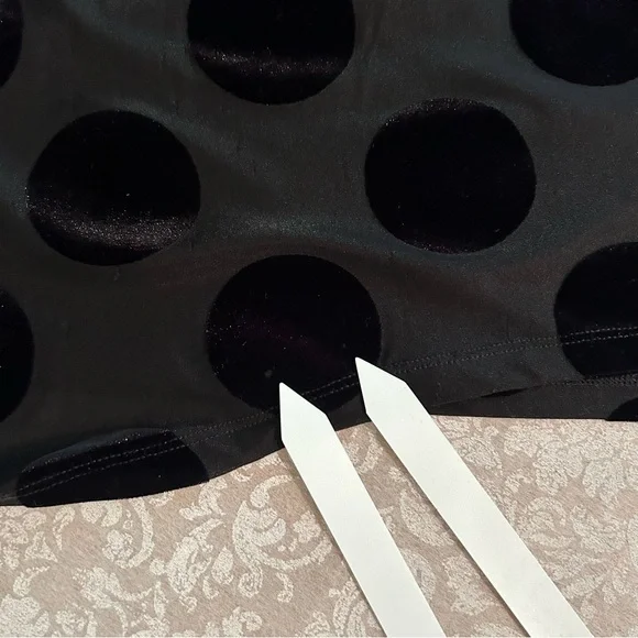 Alembika ~ Black Polka Dot Hi-Lo Semi-Sheer 3/4 Sleeve Tunic Top in Medium *flaw - Picture 14 of 16